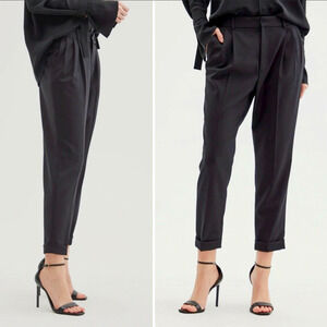 NEW! Nili Lotan 8 WOOL Dress Pants $495 High Rise Straight Leg Cropped Black